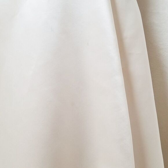 Oleg Cassini Rum Satin Strapless A-line Hand Beaded Organza Train Wedding Dress - Picture 15 of 16